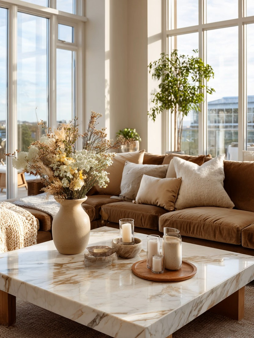 
Marble has been used in architectural homes and palaces for centuries because of the quiet luxury it brings into a space. And now modern homes are bringing it back in warmer tones like this soft taupe and creamy marble instead of harsh black-and-white contrast.

The beauty of a marble coffee table is how effortlessly it elevates everything around it. Candles instantly look more elegant. Books feel intentional. Florals stand out beautifully. Even the reflection of sunlight across the marble creates warmth and softness throughout the room.

And if your living room already has warm wood flooring, wood furniture, or neutral seating, adding a marble coffee table is one of the easiest ways to create that elevated designer-style contrast without renovating the entire space.

In this edit, we included beautiful marble coffee table options in warm modern tones to help you recreate this elegant organic modern living room look at home.

#CoffeeTableDecor #OrganicModern #LivingRoomDecor
 

 #LTKHome