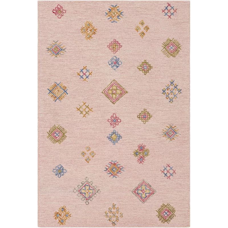 Aleta Handmade Wool Pink/Navy Rug | Wayfair North America