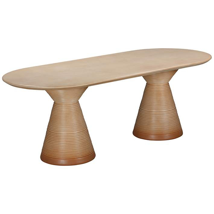 TOV Fassa 86 3/4" Wide Terracotta Oval Indoor-Outdoor Dining Table | Lamps Plus