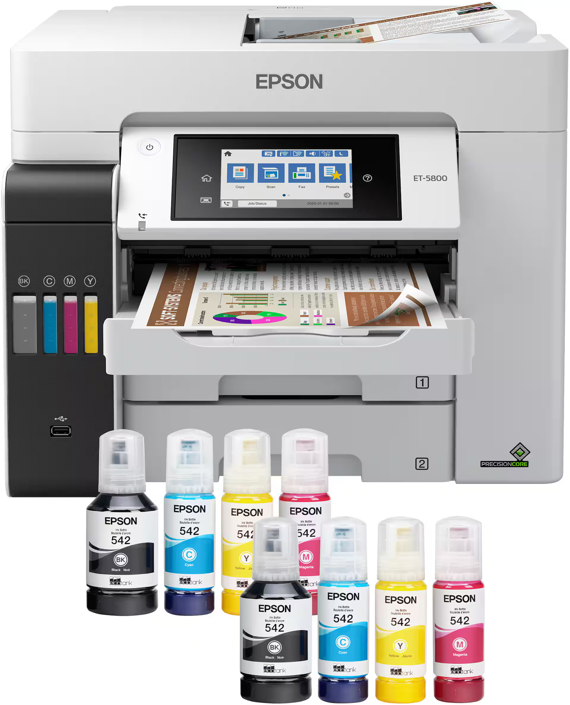 Epson - EcoTank Pro ET-5800 Wireless All-In-One Supertank Inkjet Printer - White | Best Buy U.S.