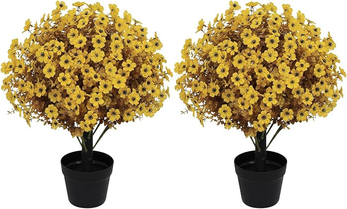 24" Artificial Fall Potted Plants Outdoor, Faux Flowers Set of 2 | Amazon (US)