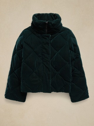 Snowdon Velvet Puffer Coat | Banana Republic (US)
