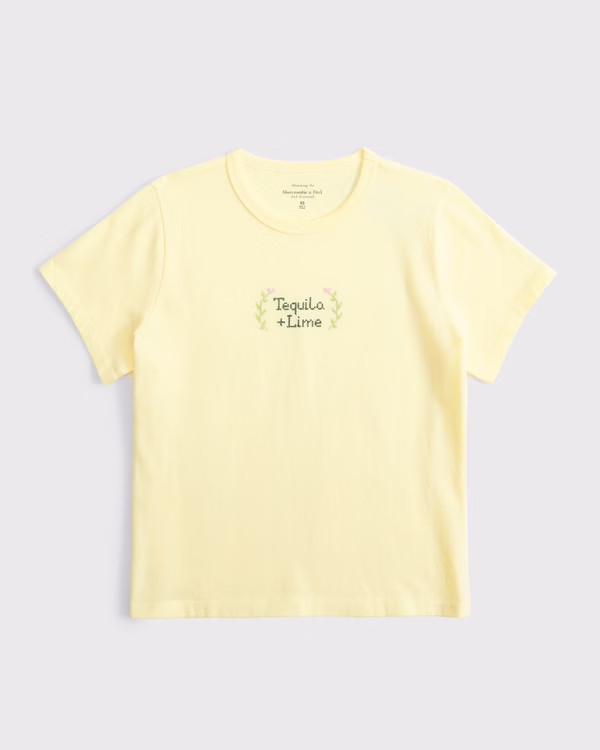 Women's Short-Sleeve Tequila + Lime Graphic Skimming Tee | Women's Tops | Abercrombie.com | Abercrombie & Fitch (US)