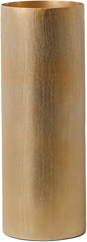 Serene Spaces Living Brushed-Gold Cylinder Vase, Tall Metal Flower Vases for Centerpieces at Wedd... | Amazon (US)