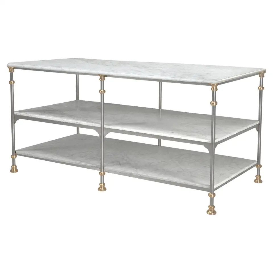French Industrial Style Kitchen Island Made to Order Optional Sizes Finishes USA | 1stDibs