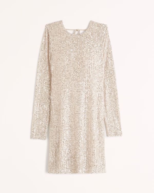 Women's Long-Sleeve Sequin Mini Dress | Women's New Arrivals | Abercrombie.com | Abercrombie & Fitch (US)