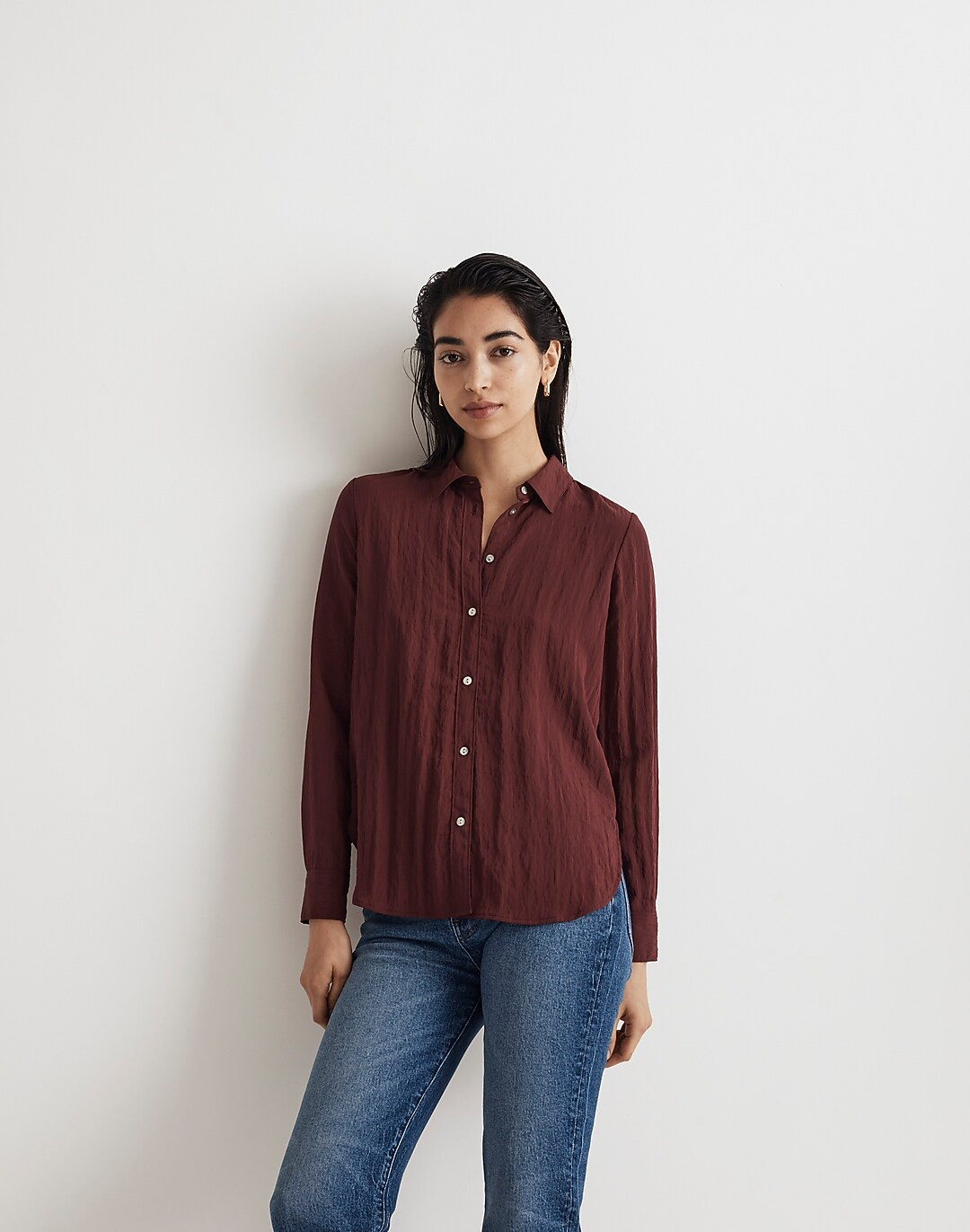 Crinkled Button-Up Shirt | Madewell