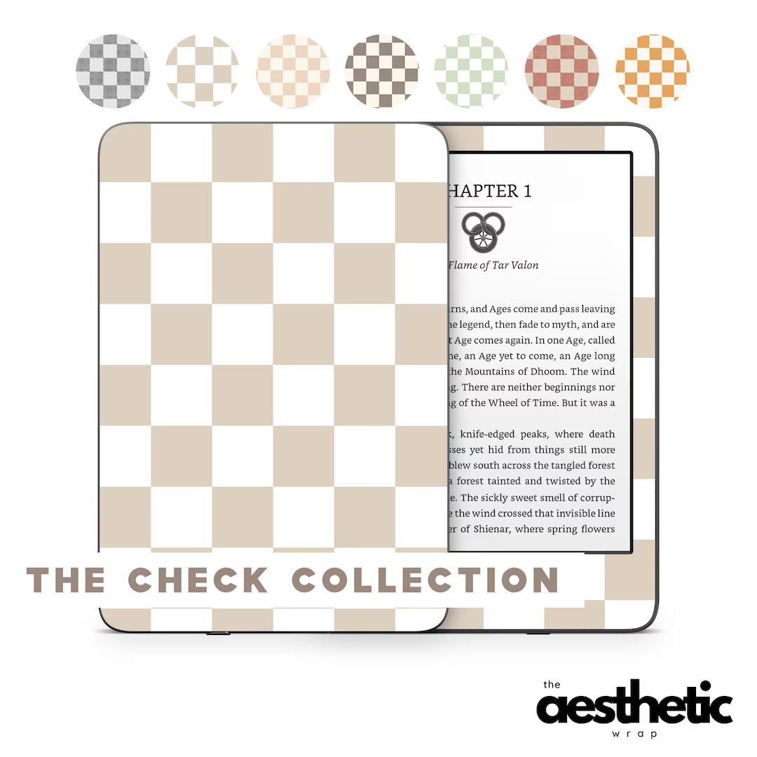 Choose Your Color: Check Checkered Pattern Amazon KINDLE Decals Skin Vinyl WRAP Paperwhite, Oasis... | Etsy (US)