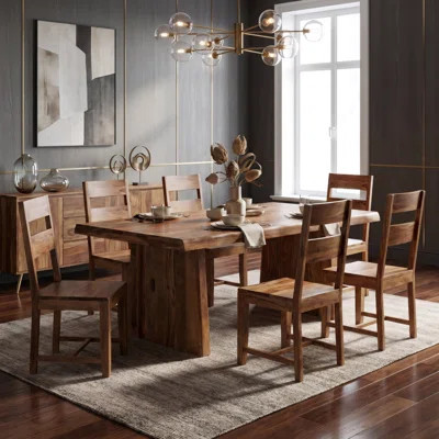 Chaliyah Live Edge Solid Wood Dining Set | Wayfair North America