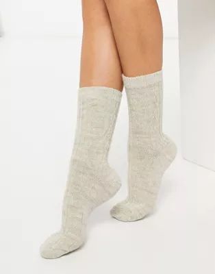 & Other Stories cosy cable knit socks in beige melange | ASOS (Global)