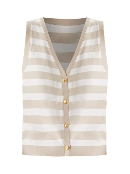 Striped V-Neck Vest | Ann Taylor