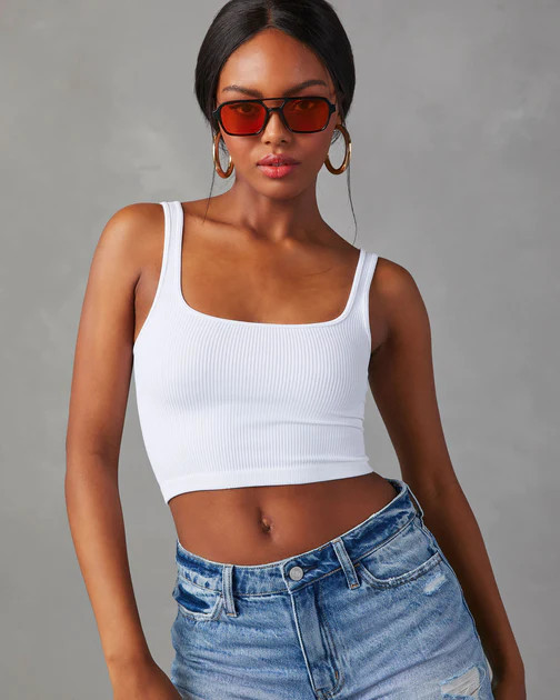 Deva Ribbed Tank Brami - White | VICI