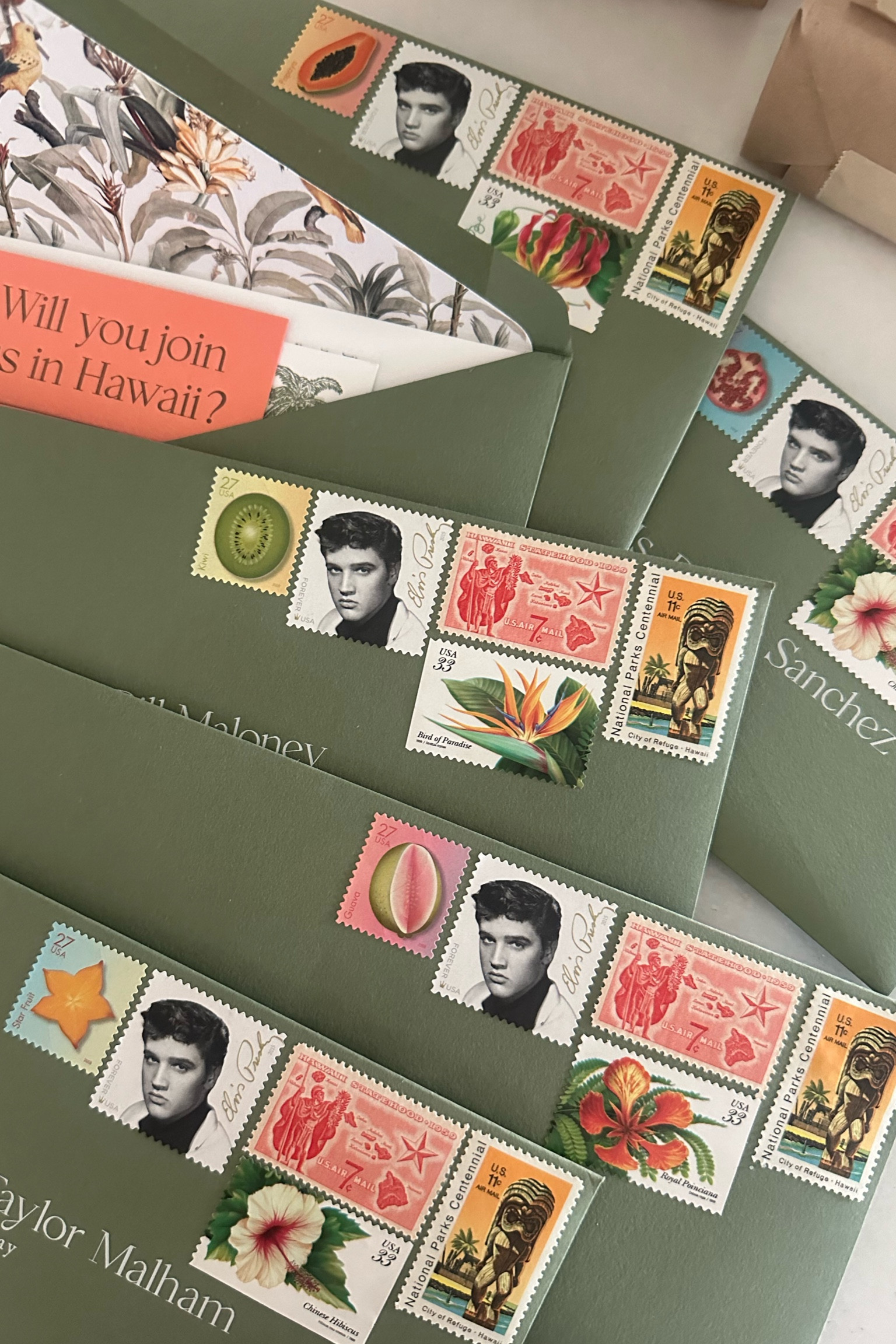 Had to commit to the theme and get all the Hawaii related postage for my wedding invites.. makes such a difference & loved putting these together over a glass of vino! 🌺🥳🍷💌

Wedding stamps, postage, wedding invites, wedding theme, Maui wedding, envelopes 

#LTKtravel #LTKparties #LTKwedding