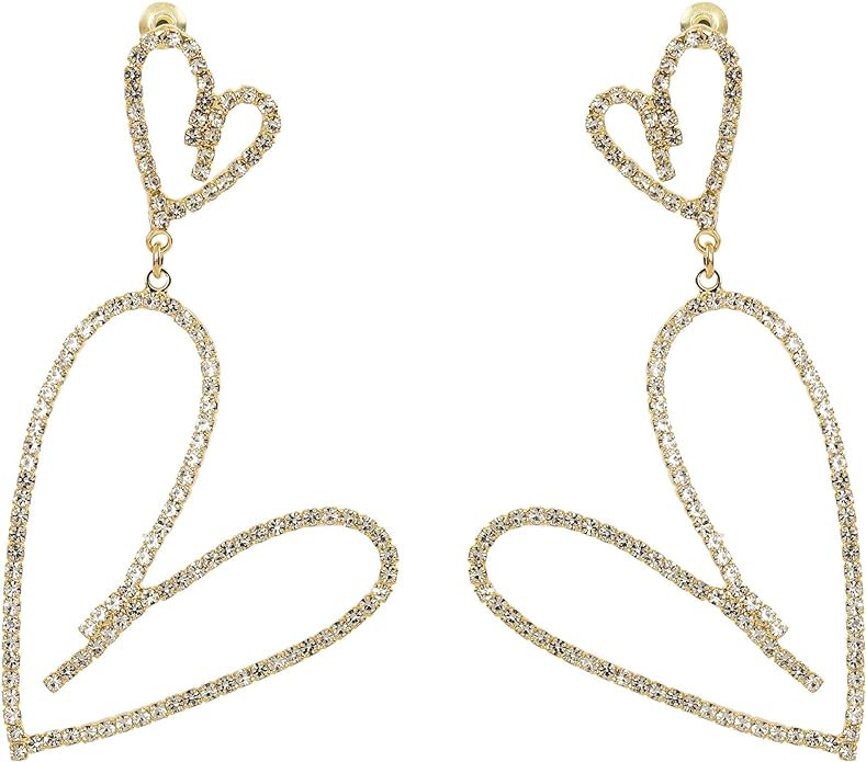 Rave Envy Heart Earrings for Women - Wife Valentines Day Gifts - Fashionable Statement Earrings f... | Amazon (US)