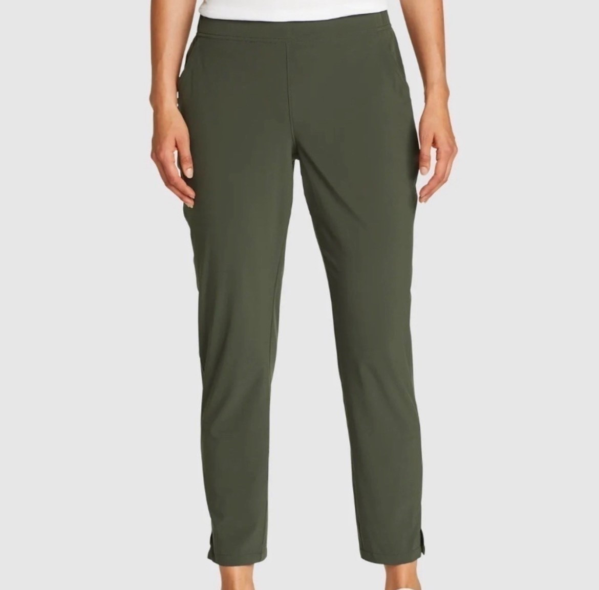 Thrift finds | NWT Eddie Bauer Green Women's Departure Ankle Traveler Pants Sz XXL

#LTKPlusSize #LTKOver40 #LTKTravel