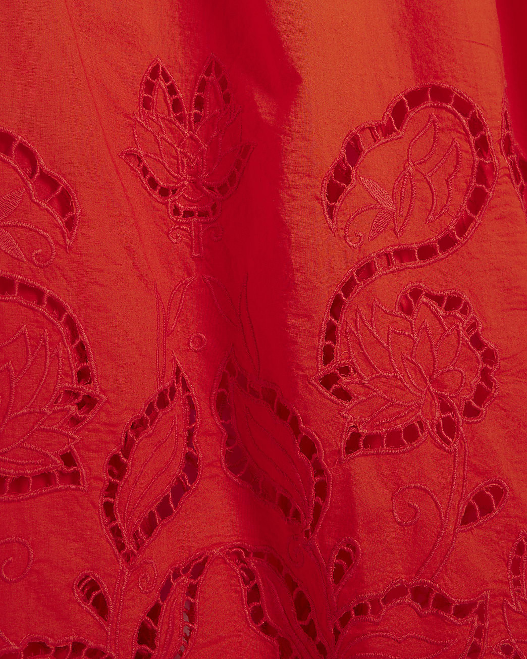 Red Broderie Cutwork Maxi Skirt | River Island UK & IE