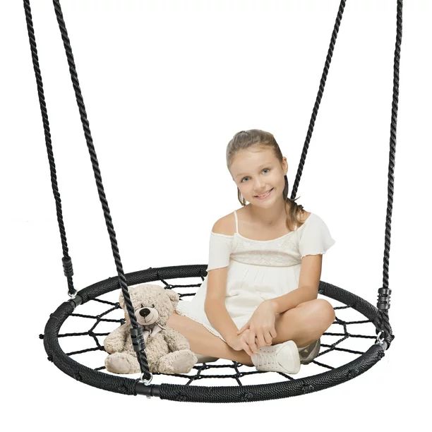 40'' Spider Web Tree Swing Net Swing Platform Rope Swing 71" Detachable Nylon Rope Swivel, Max 60... | Walmart (US)