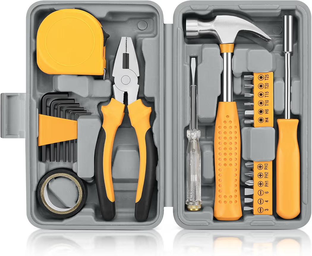 24pcs Home DIY Tool Kit for Household, Office & Garage - General Repair Small Hand Tool Set with ... | Amazon (US)