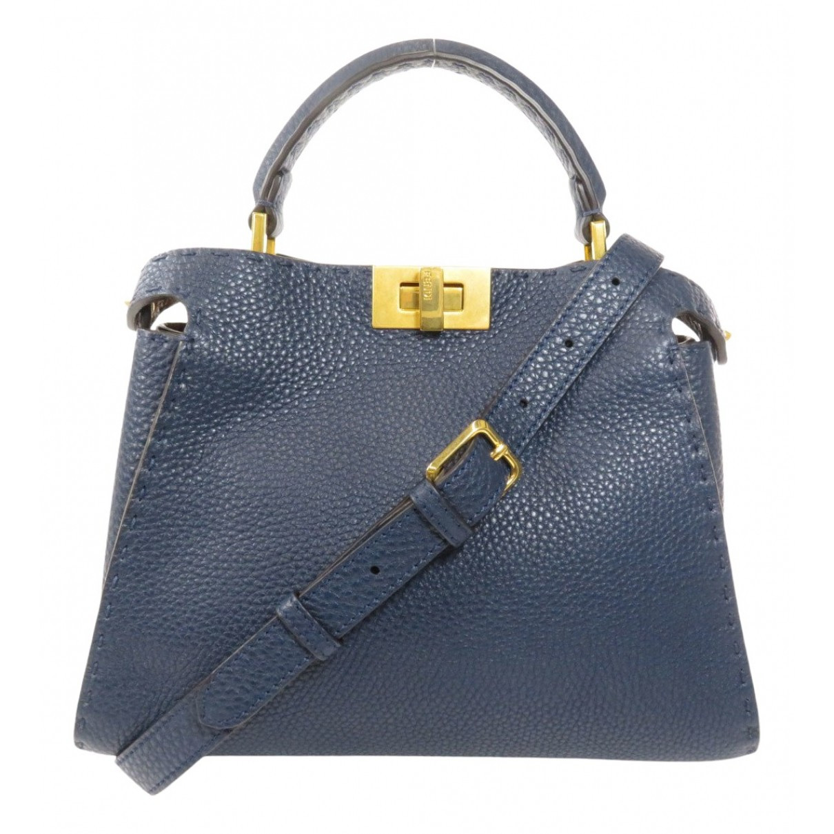 Fendi Peekaboo Navy Leather handbag for Women | Vestiaire Collective (Global)