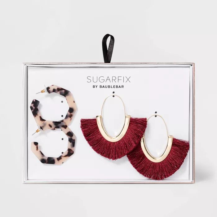 SUGARFIX by BaubleBar Mixed Media Hoop Earring Gift Set | Target