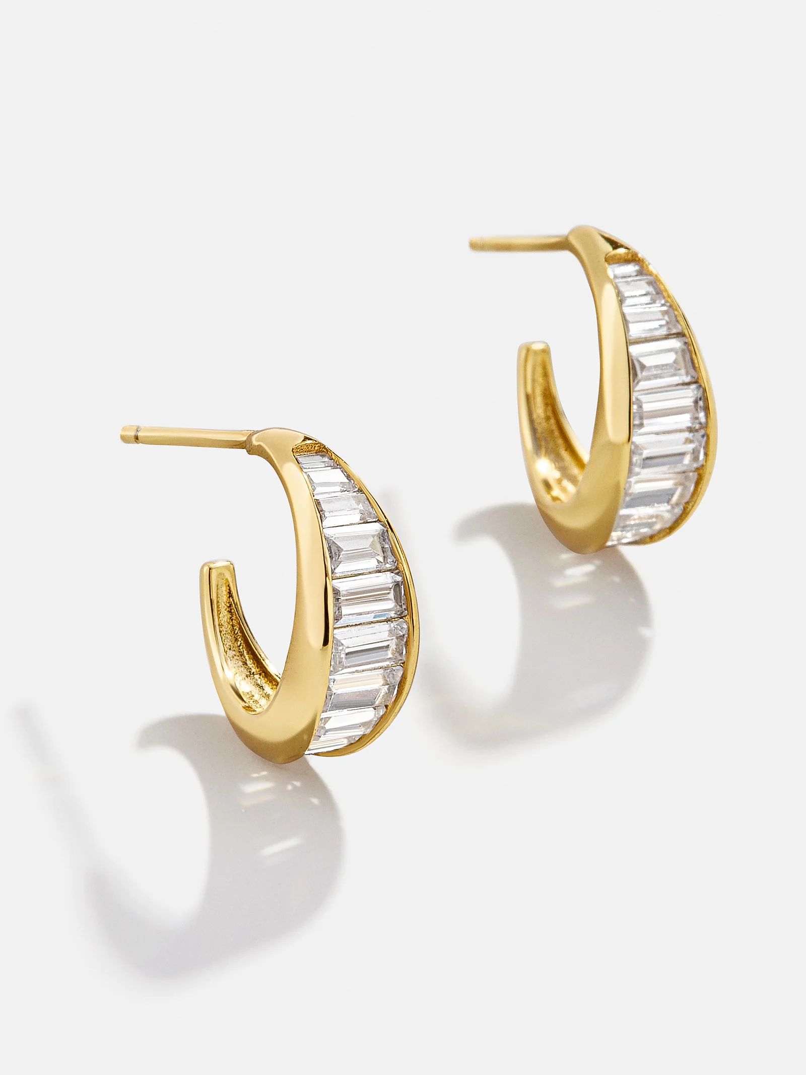Tina 18K Gold Earrings - Clear/Gold | BaubleBar (US)