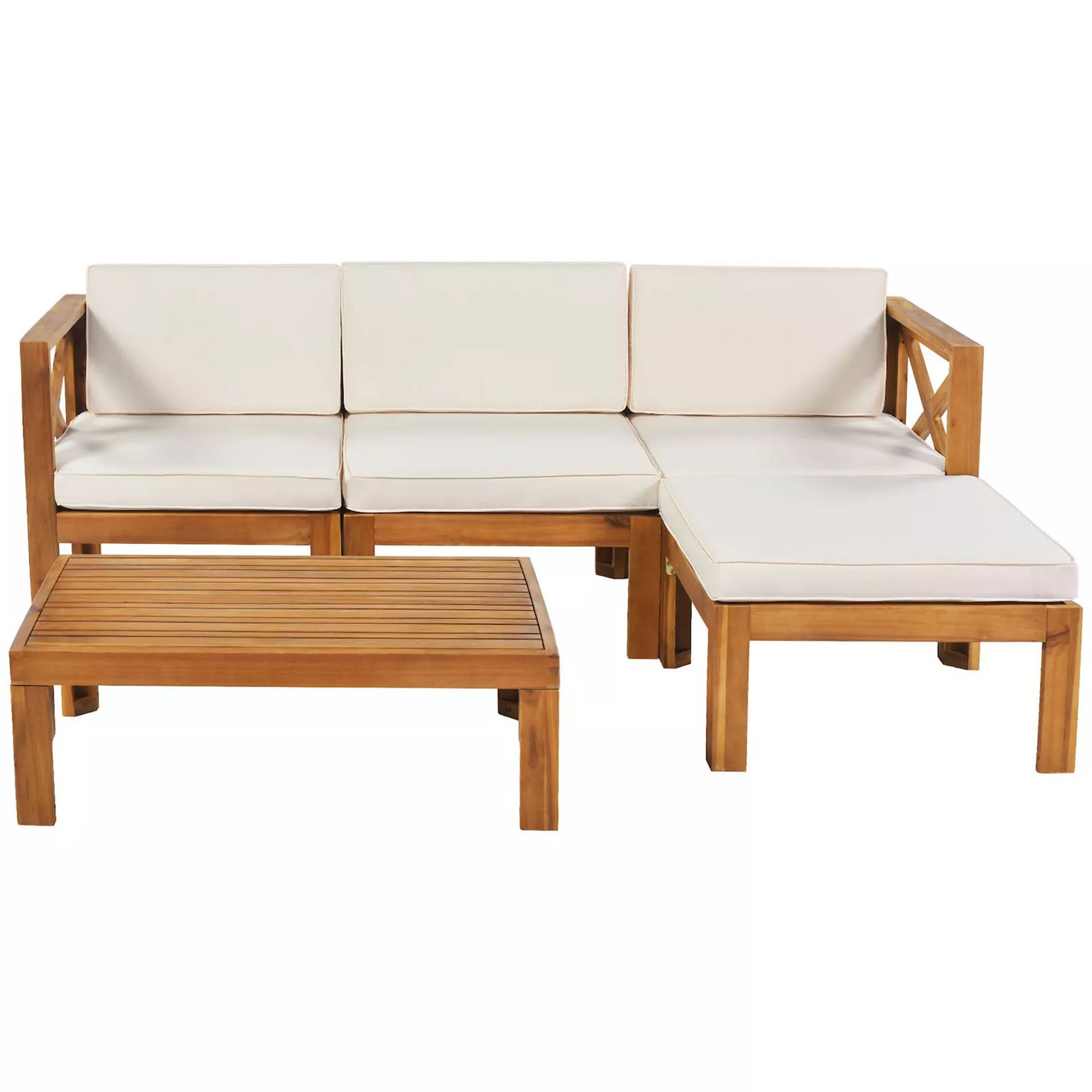 Outdoor Backyard Patio Wood 5-piece Sectional Sofa Set | Kohl's