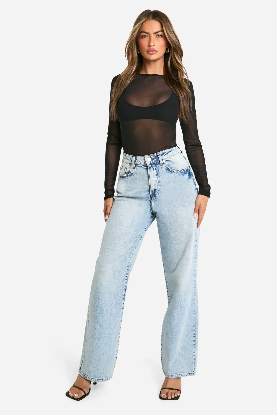 Basic Mesh Long Sleeve Bodysuit | Boohoo.com (UK & IE)