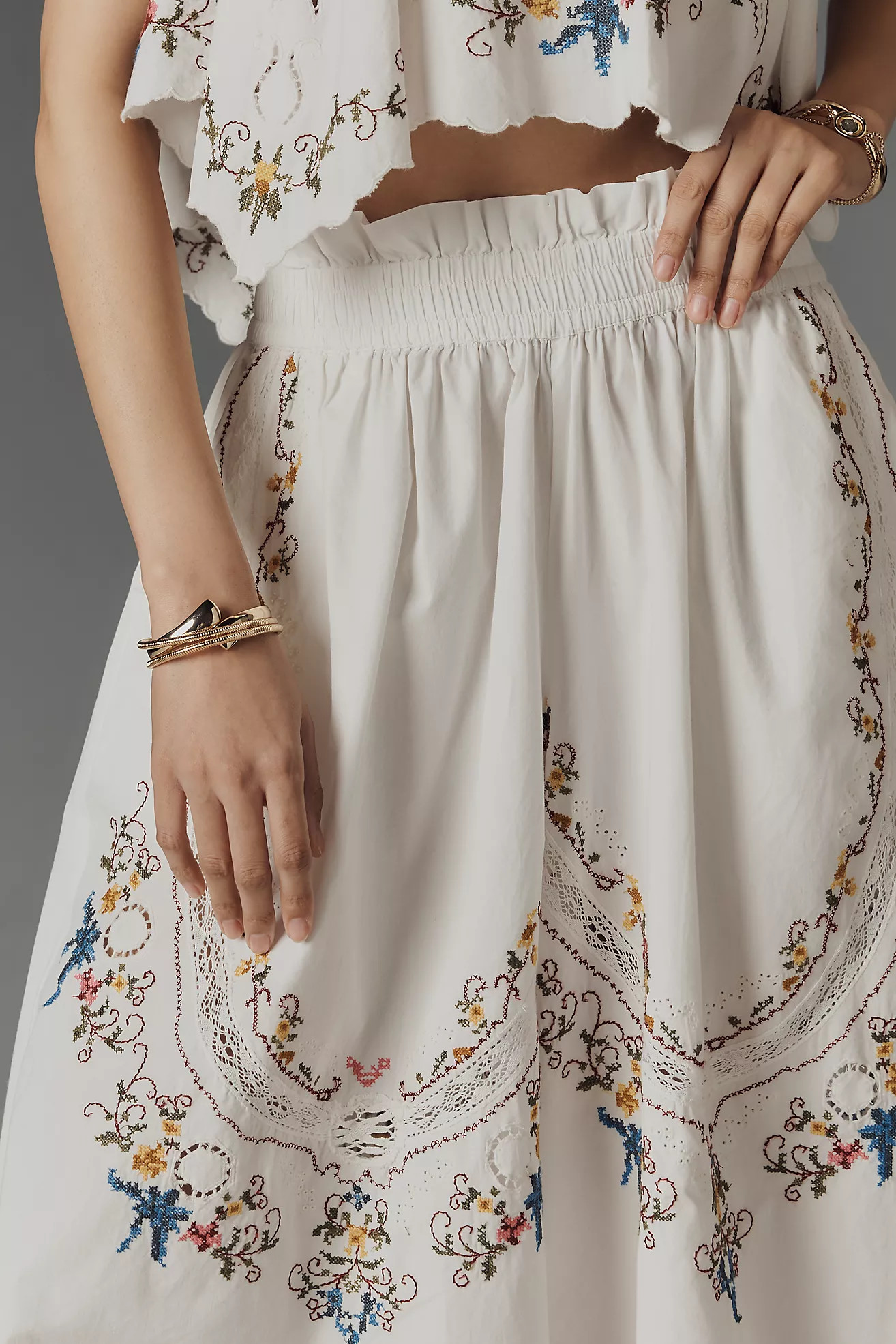 By Anthropologie Embroidered Culottes | Anthropologie (US)