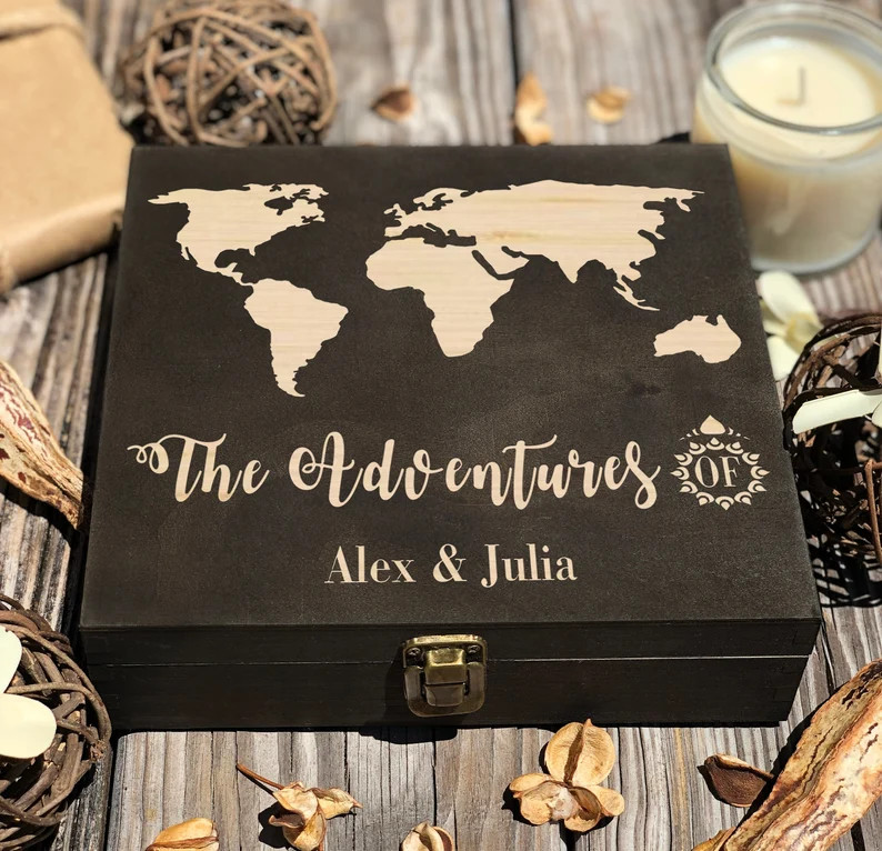 Keepsake Box, Adventure, World Map Box, Travel, Decorative, Personalized Box, Memory Box, Wedding... | Etsy (DACH)