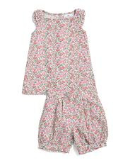 Girls 2pc Fleurs De Rose Amelie Shorty Pajama Set | TJ Maxx