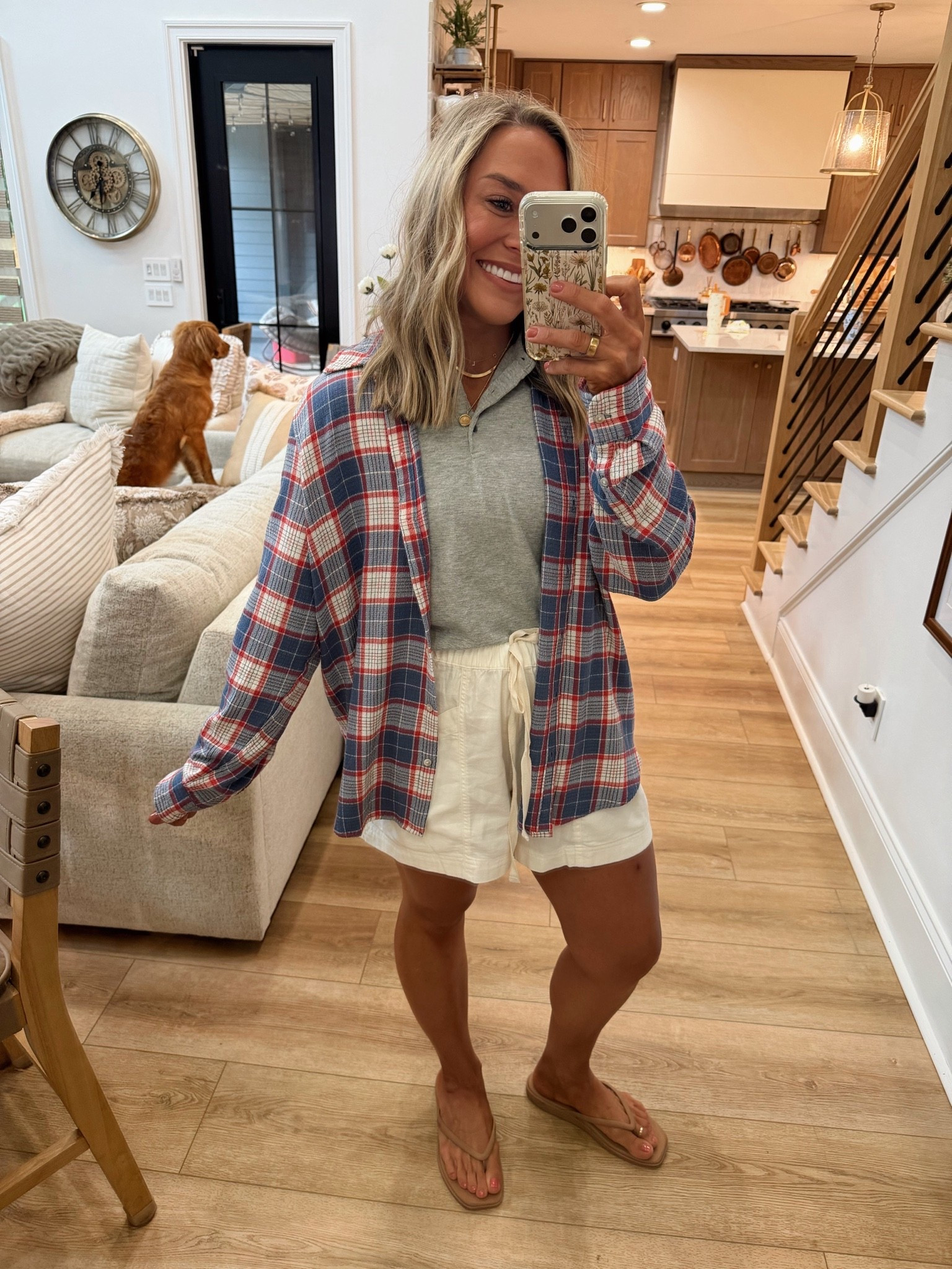 Easily the softest plaid button up I’ve ever worn! Sized up to a L for room to throw on & off — LOVE😍🇺🇸 M in the button up & L in the shorts! 

@Target #ad / ootd / comfy / cute / Holley Gabrielle / casual style

#LTKootd #LTKSeasonal