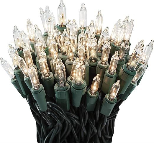 612 Vermont 100 Clear Christmas Twinkle Lights on Green Wire, 12 of 100 Lights Twinkle, Indoor an... | Amazon (US)
