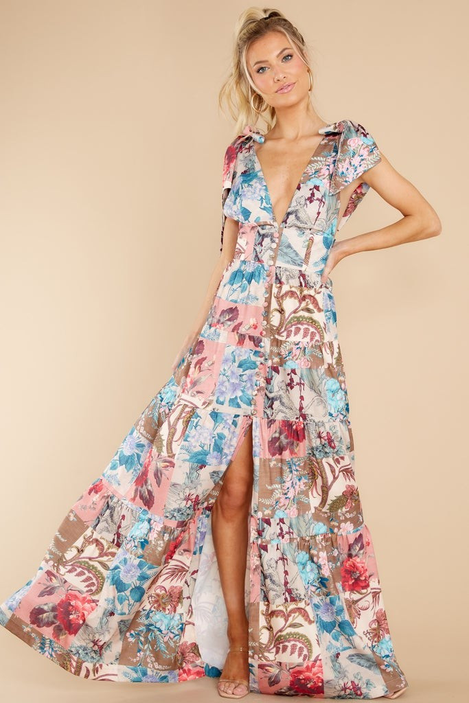 Wildly Magical Ivory Multi Print Maxi Dress | Red Dress 