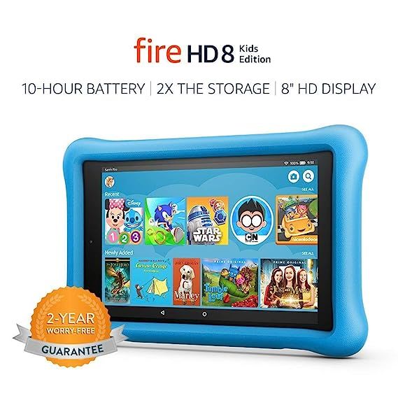 Fire HD 8 Kids Edition Tablet, 8" HD Display, 32 GB, Blue Kid-Proof Case | Amazon (US)