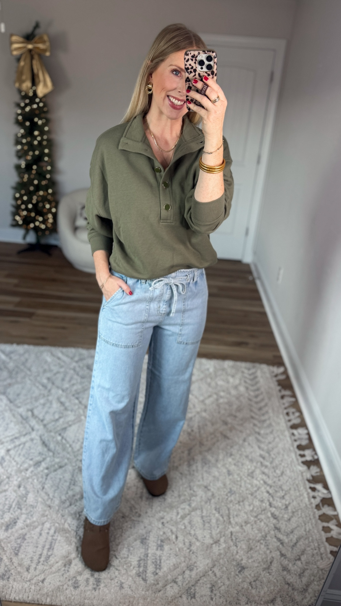 Weekend Walmart Wins try-on
Henley pullover- small
Elastic waist jeans- small 

#LTKootd #LTKFindsUnder50