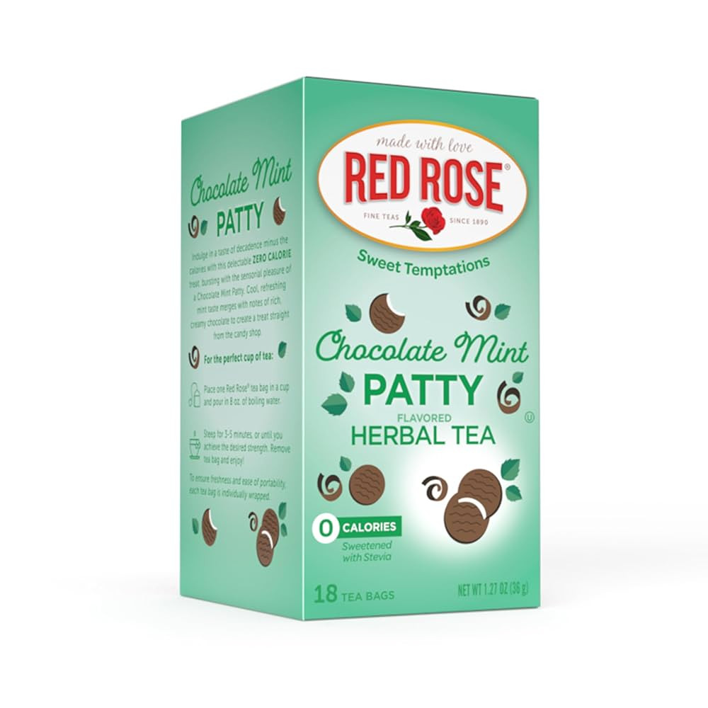 Red Rose Sweet Temptations Dessert Tea Chocolate Mint Patty, Zero Carbs, Zero Sugar Bursting with... | Amazon (US)