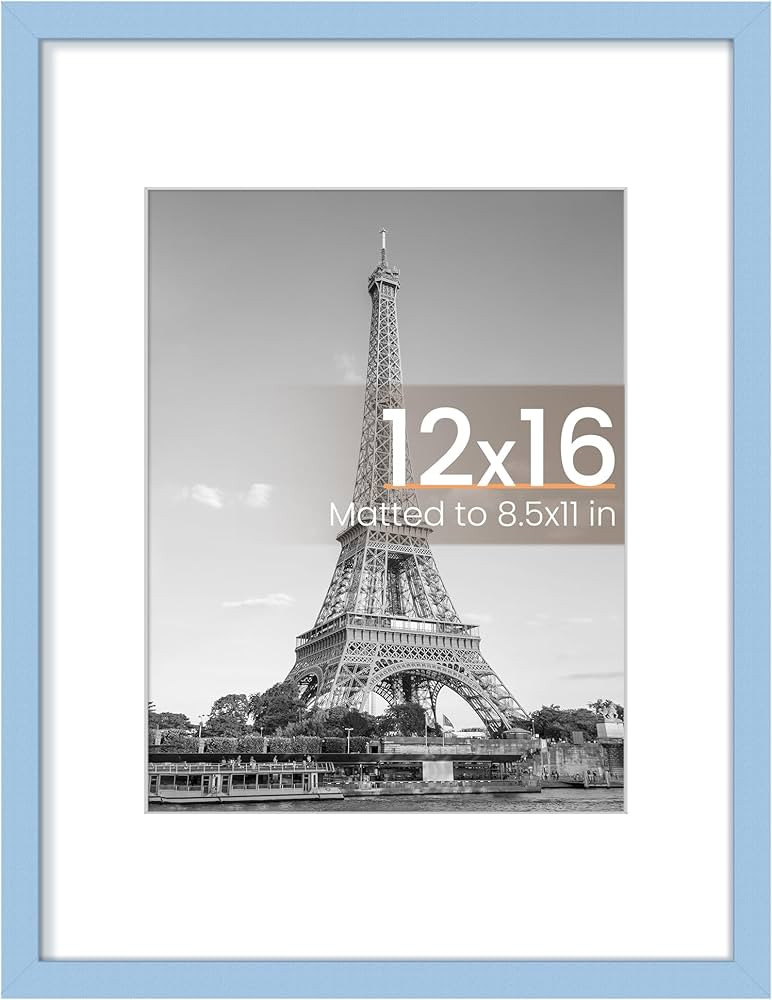 upsimples 12x16 Picture Frame, Display Pictures 8.5x11 with Mat or 12 x 16 Without, Wall Hanging ... | Amazon (US)