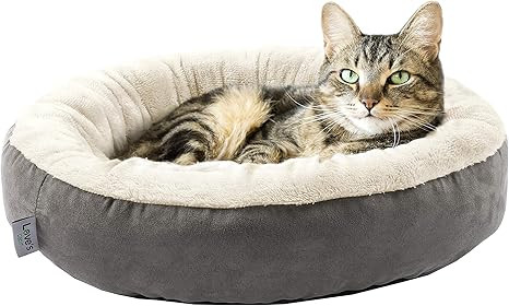 Love's cabin Round Donut Cat and Dog Cushion Bed, 20in Bed for Cats or Small Dogs, Anti-Slip & Wa... | Amazon (US)