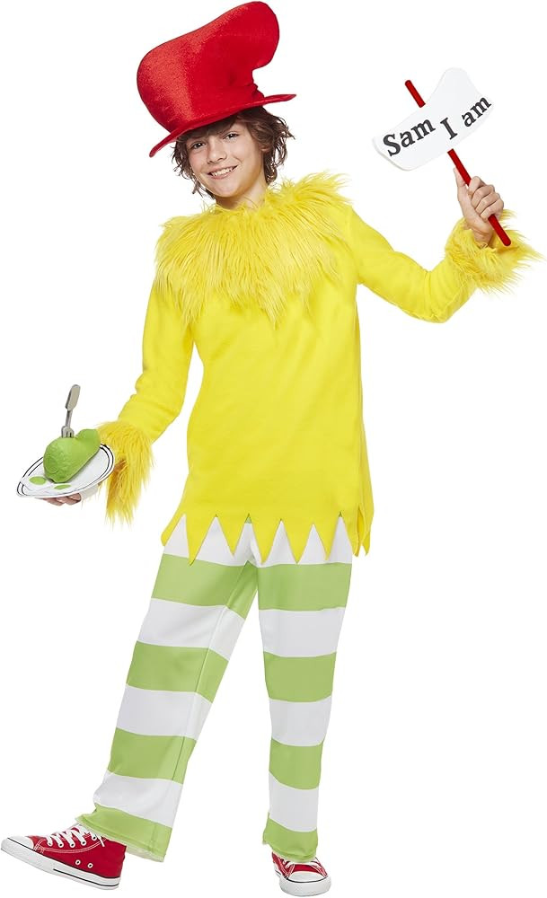Spirit Halloween Dr. Suess Kids Sam I Am Costume | Officially Licensed | Funny Halloween Costume ... | Amazon (US)