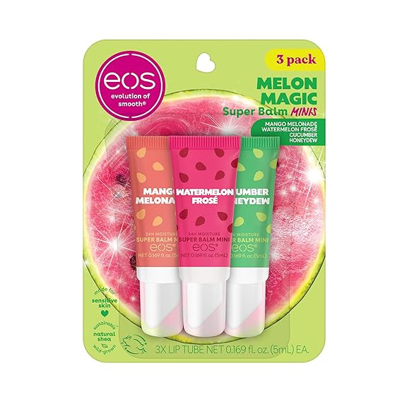 eos 24H Moisture Super Balm Minis- Melon Magic, Limited-Edition Lip Mask, Variety Pack, 0.169 fl ... | Amazon (US)