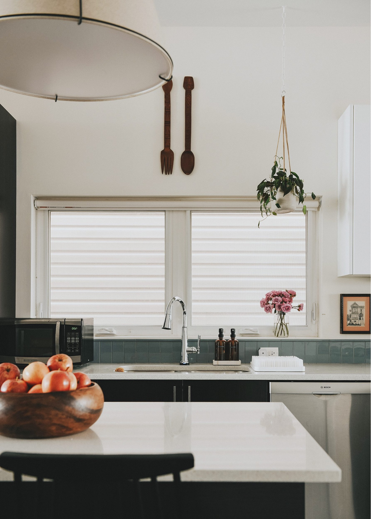 We added a blue tile backsplash and swapped in a new touch faucet and counter stools for the Kalvakota kitchen  

#LTKhome