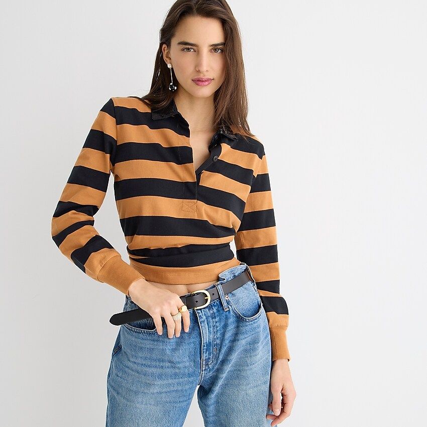 Striped sequin rugby shirt | J.Crew US