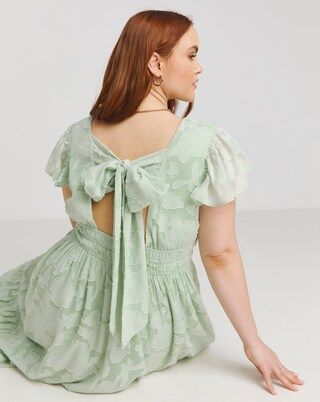 Lovedrobe Devore Flutter Sleeve Maxi Dress | Simply Be (UK)