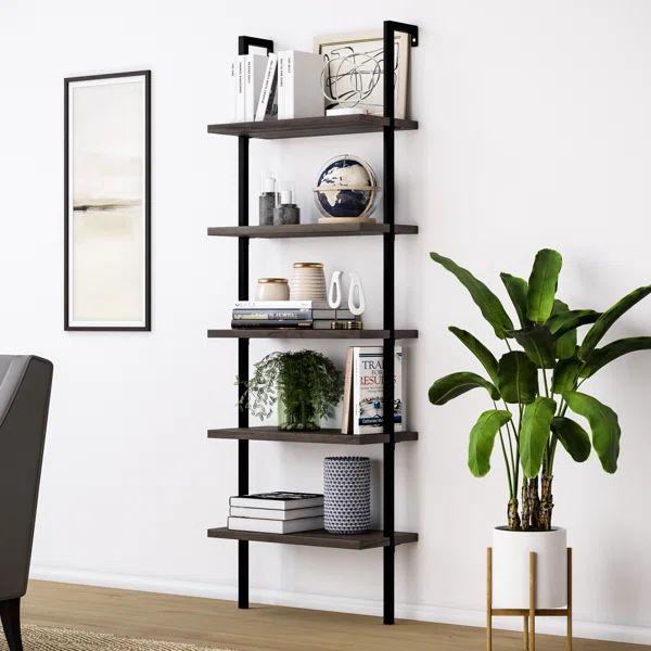 Zachary 72.5" H x 24" W Steel Ladder Bookcase | Wayfair North America