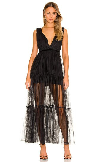 Chloe Tulle Dress in Black | Revolve Clothing (Global)