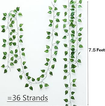 270 Feet 36 Pack Fake Greenery Hanging Garland, Artificial Ivy Leaf Plants, Vine Leaves, Flowers ... | Amazon (US)