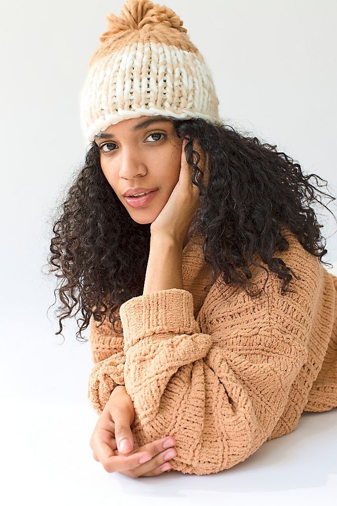 Cozy Up Color Block Pom Beanie | Free People (Global - UK&FR Excluded)