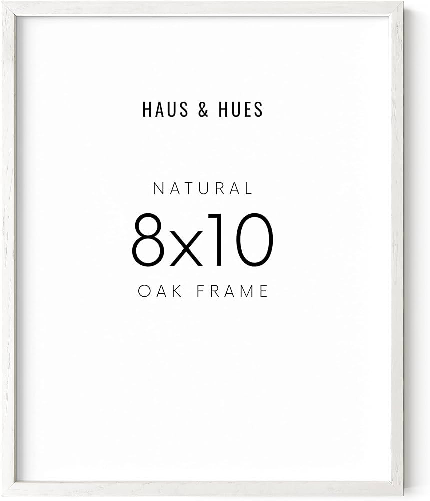 HAUS AND HUES 8x10 Inch White Picture Frame Set of 1 - Wood Picture Frame White Art Frame, White ... | Amazon (US)