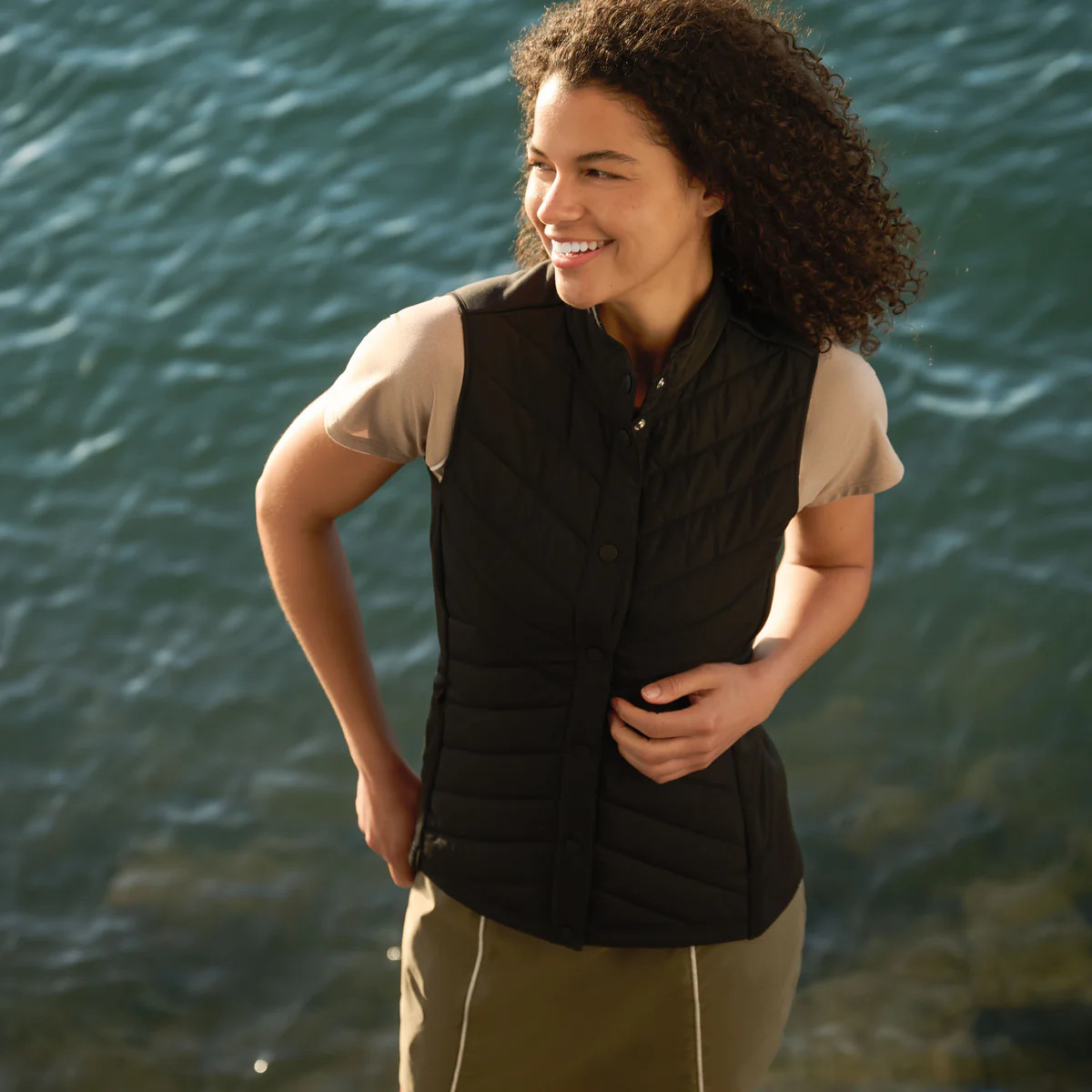 Women's Hybrid Button Front Vest | Free Country