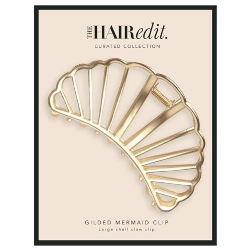 The Hair Edit Gilded Mermaid Shell Claw Clip with Strong Hold for All Hair Types, Metal Hair Barrette, Chic Hair Accessories for Women and Girls | Amazon (US)